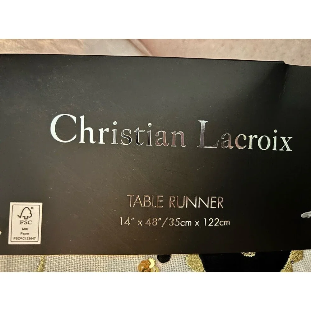 DESIGNER Christian LaCroix Halloween Dia De Los Muertos Skull Table Runner #159